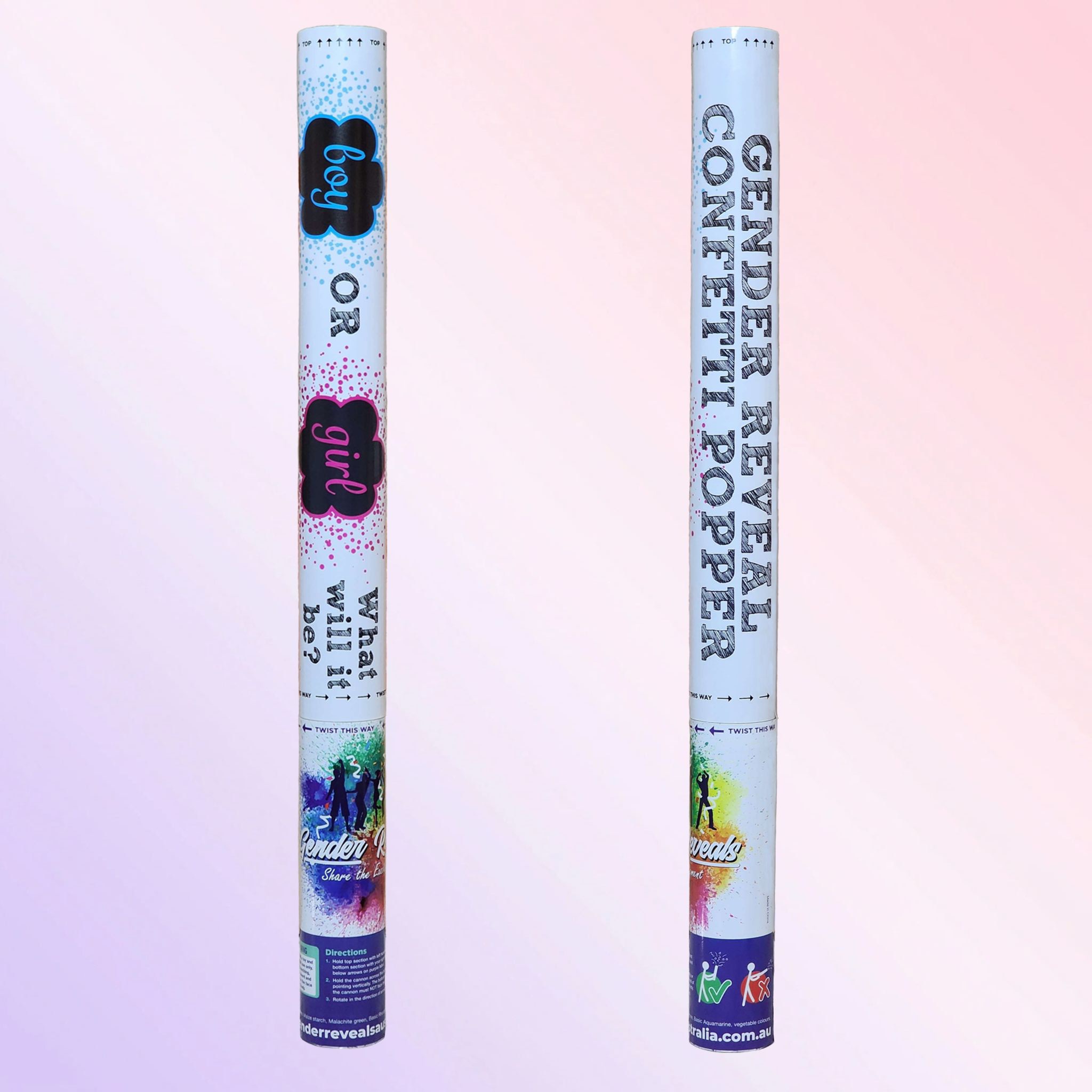 Gender Reveal Confetti Cannon (Sold as a pair) - Image 2